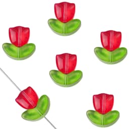 25Sets Jelly Powder Gradient Glass Tulip Petal Beaded Material DIY Handmade Bracelets, Earrings, Accessories, Hairpins