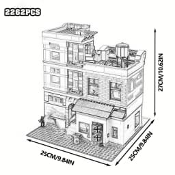 Premium Limited Collection Gift Large Classical City Street Architecture Building Blocks Multi Scene Bank Cinema Palace Detective Office Assembly Square Detailed Vintage Model Home Display Toy For MOC And Street View Collectors