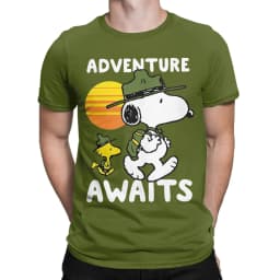 Casual Peanuts Snoopy Dancing T Shirt For Men Women Round Neck Short Sleeve Top Tee Cotton Summer Tops