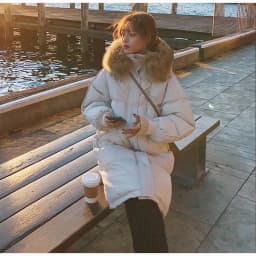 New Winter Coat Women's Jacket Fur Neckline Long Basic Coats Thick Jackets Cotton Padded Outerwear Parkas Female Clothes