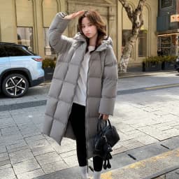 2025 Winter Down Cotton Coat Women Long Windproof Warm Long Sleeve Hooded Jacket Solid Color Slim Lady Parkas Overcoat Female