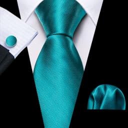 Designer Silk Men Tie Set Blue Teal Green Necktie Handkerchief Cufflinks Wedding Business Gift Dropship Barry. Wang A-5981