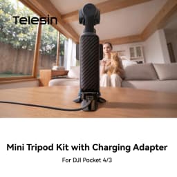 TELESIN Mini Magnetic Tripod for DJI Osmo Pocket 4/3 Base Type-C Charging Adapter Release Camera Stand Mount Holder Stand