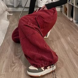 Cargo Pants Women Solid Color Japanese Loose Thin Straight Wide-leg High Waist Trousers High Street Basics Casual Pants Female