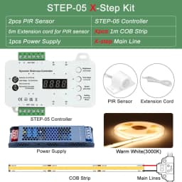 1-40 Steps LED Stair Light Motion Sensor Stairs Lighting With 2 PIR Sensor Staircase Lights COB LED Strip Stair Kit Step Light