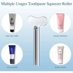 Stainless Steel Toothpaste Tube Squeezers Metal Key Toothpaste Squeezers for Bathroom Hair Dye Cosmetic Tubes Squeezer
