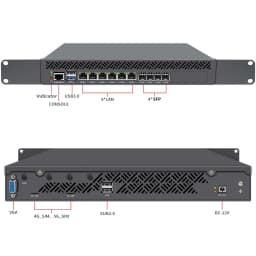 Topton 1U Rack Mounted Firewall Mini PC Intel Atom C3758 C3808 C3958 4*10G SFP 6*1G LAN DDR4 NVMe PfSense OPNsense NAS Server