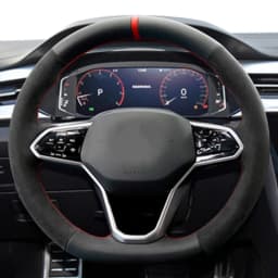 Car Steering Wheel Cover Customized Non-Slip Suede Braid For Volkswagen VW Atlas Golf 8 Mk8 Jetta Sharan Passat B9 Tiguan