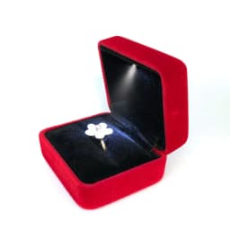1Pc LED Jewelry Ring Box Luxury Velvet Rubber Necklace Pendant Gift Display Box With Light For Proposal Engagement Wedding Case