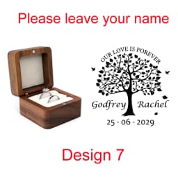 Custom Wooden Ring Box Personalized Engagement Wedding Rings Bearer Case Valentines Day Gift for Couples
