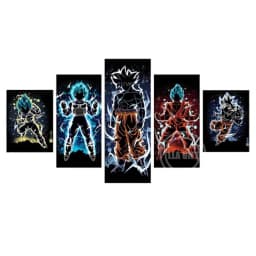 Manga 5 Panels Dragon Ball Goku Super Saiyan Wall Anime Poster Comic Canvas Painting Picture Home Living Room Gift Mural Cudros