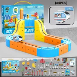 Kids Magnetic Rail Car Cube Toy Educational Toy DIY Building Blocks Magical Track Train Gravity Maze Toy Christmas Birthday Gift