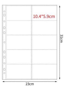 11-Hole A4 Binder Refill Pages 10 Pack Multi-Grid for Photo Card Postcard Coin Collection Scrapbook Album
