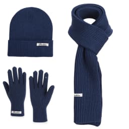 Winter Outdoor Warm Ear Protection Head Cap. European Style, Simple and Versatile. Knitted Wool Hat, Gloves and Scarf Set.
