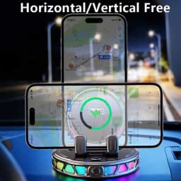 Auto Clamping Car Mobile Cell Phone Holder Support For Mobile Wireless Charger For Car Dashboard Mount With RGB Light