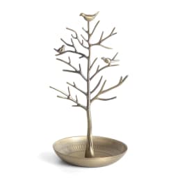 Multi-function Alloy Jewelry Organizer Display Stand with Bird Tree Design