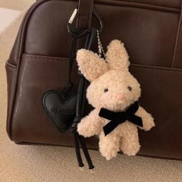 Kawaii Plush Rabbit Keychain Y2K Cute Bunny Stuffed Keyring Backpack Pendant