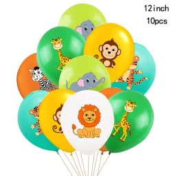 Wild Animal Balloon Tower with Gold 1-9 Number Balloon for Boy's Jungle Safari Birthday Party Decoration Forest Party Supply