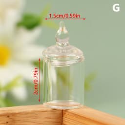 1Pc 1:12 Dollhouse Miniature Clear Glass Jar Candy Bean Storage Bottle Tiny Jar With Cover DollHouse Kitchen Decor Accessories