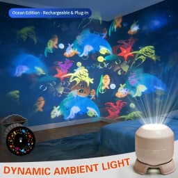 LED Starry Ocean Projection Light 360°Rotating Dynamic Night Light USB Plug-in Creative Birthday Gift for Preferred Bedroom Lamp