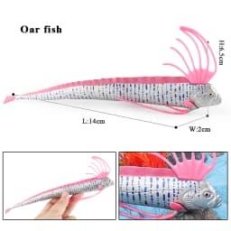 Oenux Sea Life Animals Model Action Figures Ocean Fish Sailfish Bass Grouper Salmon Aquarium Figurines PVC Educational Kids Toy