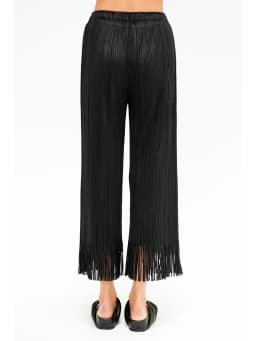 Miyake Pleated High Waisted Pockets Elasticated Waistband Causal Wave Straight Legs Pants