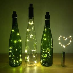 10PCS 2M Cork Shaped Wine Bottle Lights LED Christmas Starry String Lights Copper Wire Holiday New Year Bottle Fairy Light