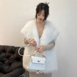 This year's popular internet celebrity style double-sided woven fox fur vest women's slim and young style
