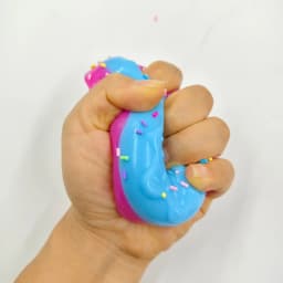 Needoh Dippin Dazzler Egg Donut Stress Relief Squishy Cube Anti-Anxiety Squeeze Toy For Focus ADHD Population Gifts.