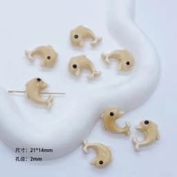10pcs Dolphin Ceramic Beads for DIY Jewelry Making - Create Unique Bracelets Necklaces Earrings