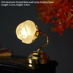 1/6 1/12 Scale Dollhouse Retro European Style Mini LED Lamp Double-head Flower Ceiling Light Lamp Wall Light Decor Toy