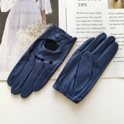 Thin Women's Sheepskin Driver Gloves Summer Breathable Snap Button Colored Genuine Leather Gloves