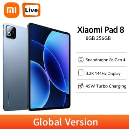 Xiaomi Pad 8 3.2K 144Hz 3200×2136 Display Snapdragon 8s Gen 4 Tablet Wi-Fi 7 Capability 9200mAh Battery 45W Turbo Charging