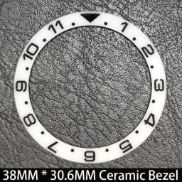 Sloping 38mm * 30.6mm Ceramic/Aluminum Blue Luminous Bezel GMT and Diving Watch Insert Fit for 40mm Watch Case Replacement Watch