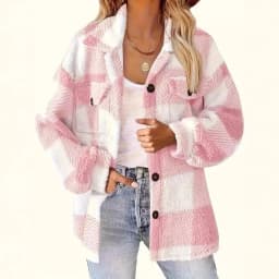 Customizable autumn and winter open-button lapel plaid coat plaid pattern button front jacket warm Suit Jackets
