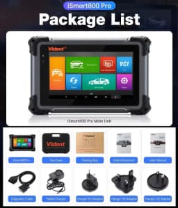 Vident iSmart800Pro Car Scanner All System Diagnosis 40 Reset Function OBDII Full Function Key Fob Programming Scanner Tool