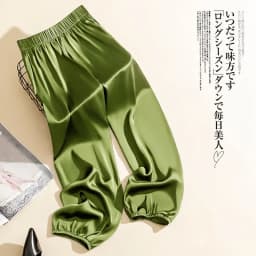 Summer Cool Ice Acetate Silk Bloomers Pants for Women & Men Loose Satin Knickerbockers Green Satin Pants for 150-169cm Tall