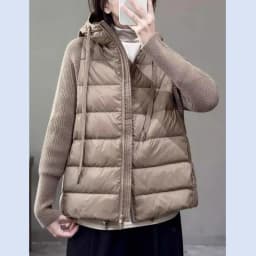 Autumn Winter Solid Color Hooded Cotton Coat 2025 New Casual Warm Knitting Cardigan Cotton Jacket Korean Fashion Women Outwear