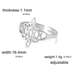 Skyrim Stainless Steel Witch Knot Ring Women Adjustable Open Finger Rings Witchcraft Amulet Protection Jewelry Gift Wholesale