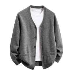 Men's V-Neck Knit Cardigan Sweater Casual Button Down Long Sleeve Warm Coat Jacket Loose Fit Winter Sweatshirts with Pockets