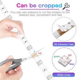 Smart USB RGB LED Tape Light Flexible Ribbon APP Controlled Music Sync Dimmable Strip for TV Background Game Room Decor Lighting