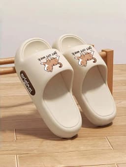 Unisex Couple Style Spring and Summer Eva Thick-Soled Soft-Soled Cartoon Cat Slippers for Indoor Bathroom, Outdoor Activities, Vacation, Fashion, Casual, Cute Style