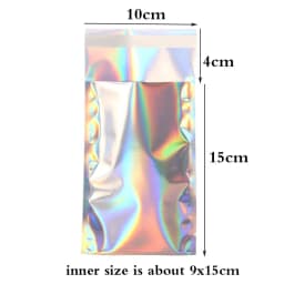 25pcs Holographic Rainbow Flat Foil Mailing Envelope Large Laser Self Adhesive Shipping Bags for Courier Storage Gift Package