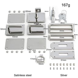 1/3Sets 100% Stainless Steel New Bag Locks Swivel Clasp with Key For Women Handbag Purse Tote Turn Lock Set Accessories High-end