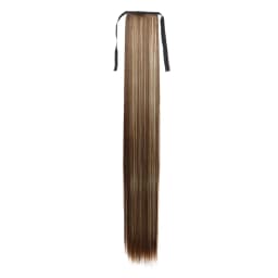 WIGSIN Synthetic 32Inch Long Straight Drawstring Ponytail Clip in Hair Extension Black Blonde Hairpiece for Women