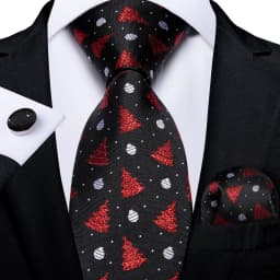 Blue Green Christmas Men tie Set with Handkerchief Cufflinks Wedding Prom Groom Accessories Perfect Gift for Men