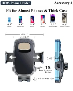Hipacool Dual-position Car Screen Phone Holder Bracket Metal 360° Adjustable Stand for Tesla Model 3 Highland Y Car Accessories