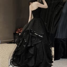 Temperament Black Elegant Wedding Party Dresses Strapless Tiered Draped Graduate Robe 2025 New Ball Gown Formal Dress Quinceaner