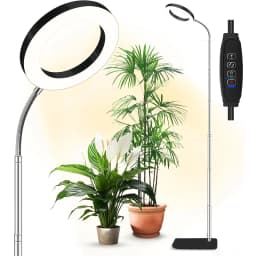 72 LEDs Full Spectrum Plant Grow Light 65 Inch Adjustable Height Automatic Timer with 3/9/12 Hours 10-Level Brightness 360 Degree Gooseneck for Indoor Plants Homes Offices