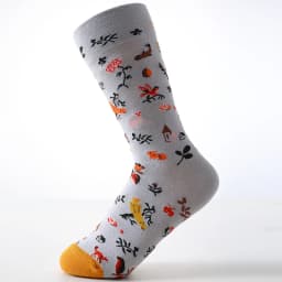 Combed cotton new lighthouse retro Japanese tide socks men and women embroidered mid-tube socks